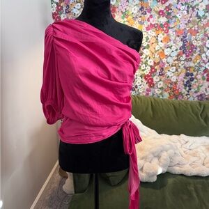 Women's Pink Off-Shoulder Top